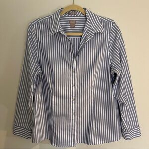 Chico's Coolmax Striped Shirt in Blue and White